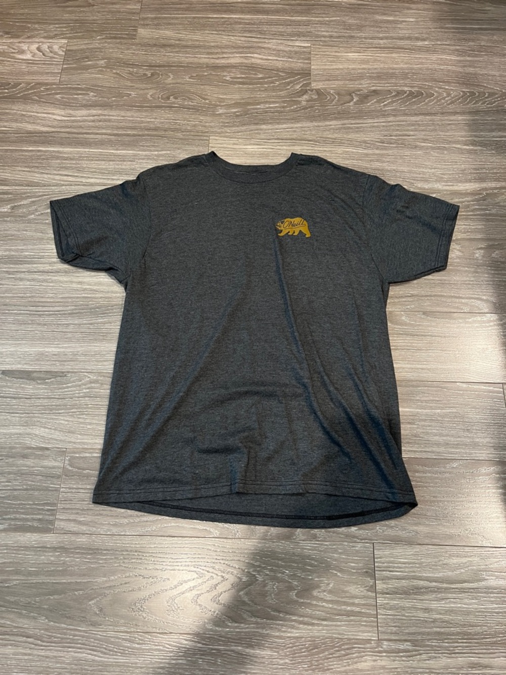O'Neill Charcoal Short Sleeve Tee with Gold Bear Logo